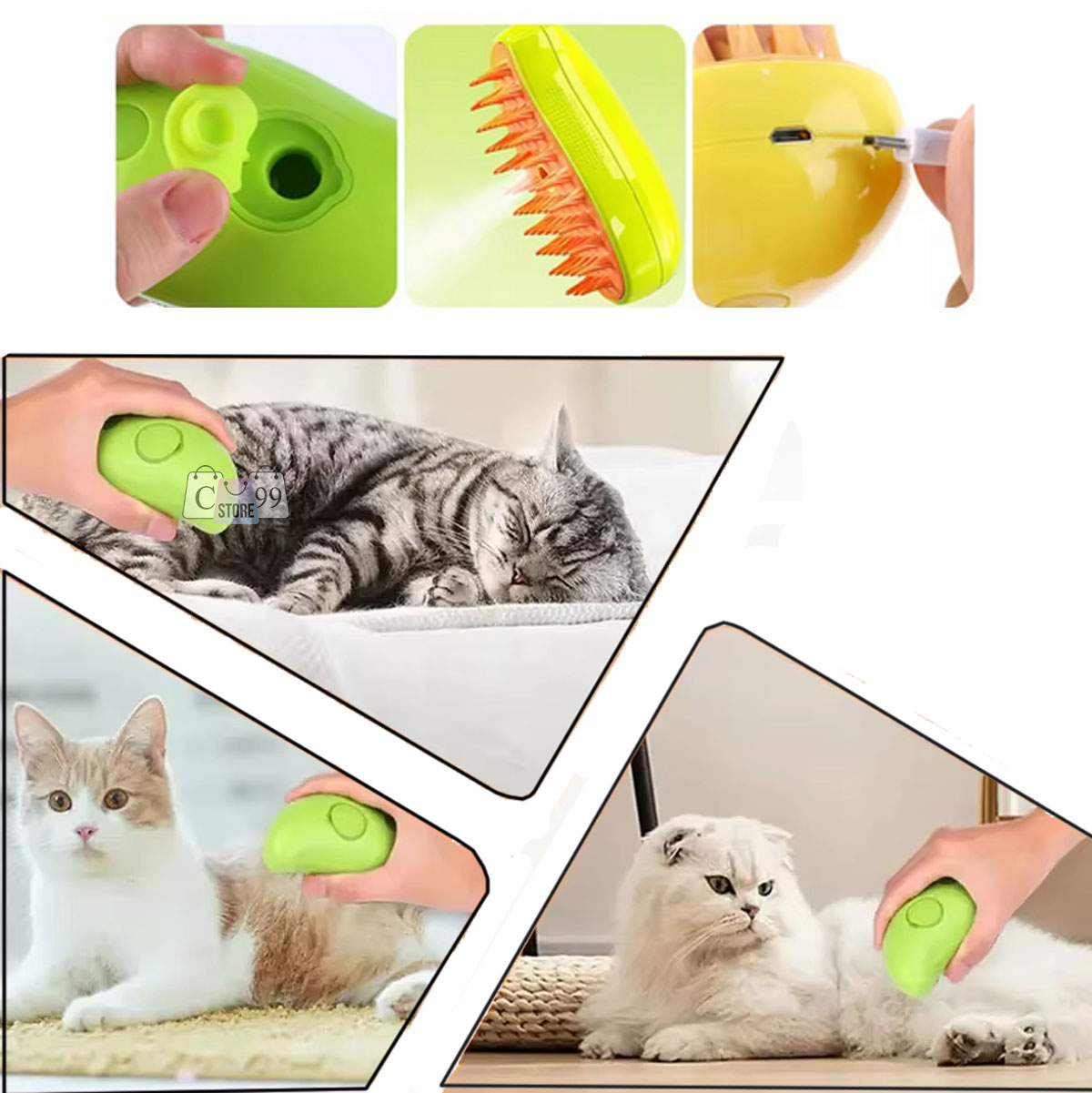 Miniatura 3 de Cepillo De Vapor Quita Pelo Ovalado